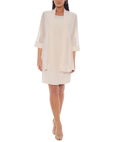 Marina Beaded Neck Mini Dress In Tan