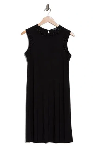 Marina Beaded Sleeveless Sheath Dress In Black