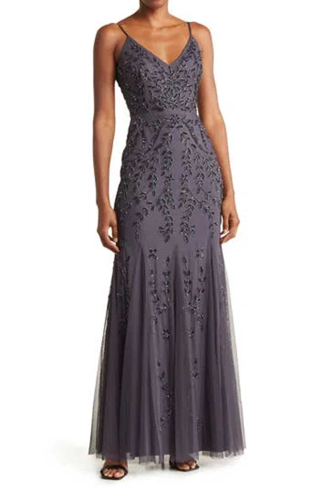 Marina beaded v neck gown sales