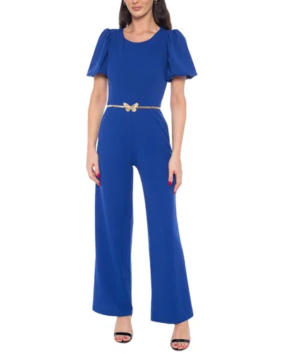 Marina Bubble-sleeve Jumpsuit In Blue
