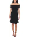 Marina Embellished Flutter Off-the-shoulder Dress In Black