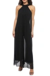 Marina Chiffon Wide Leg Jumpsuit In Black
