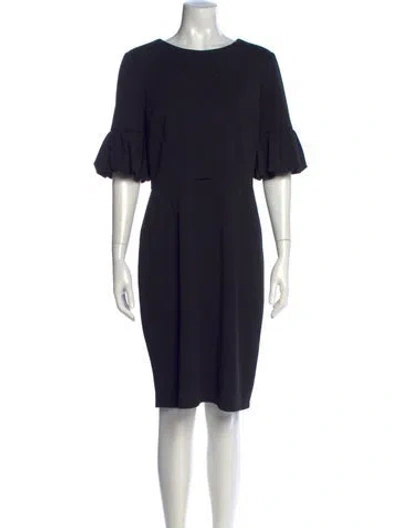 Pre-owned Marina Crew Neck Knee-length Dress In Black