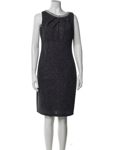 Pre-owned Marina Crew Neck Knee-length Dress In Blue