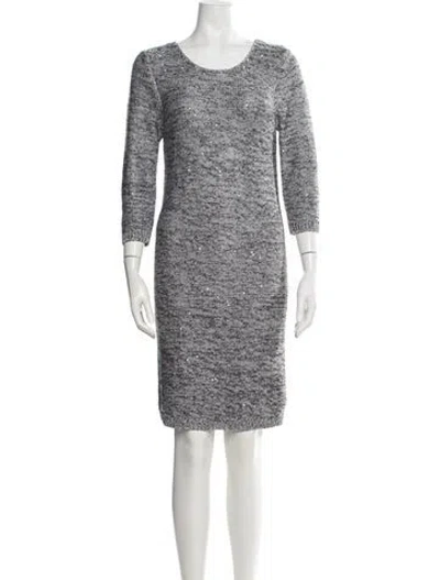 Pre-owned Marina Crew Neck Knee-length Dress In Multicolor