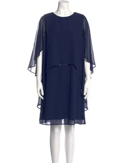 Pre-owned Marina Crew Neck Knee-length Dress W/ Tags In Blue