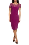 Marina Embellished Yoke Cocktail Dress In Purple