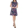 Marina Floral Embroidered Cap Sleeve Fit & Flare Dress In Multi