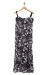 Marina Floral Lace Midi Dress In Black