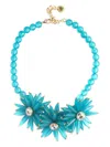 Marina Fossati Azure Beaded Flower Necklace In Green