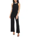 Marina Rhinestone Halter Neck Jersey Jumpsuit In Black