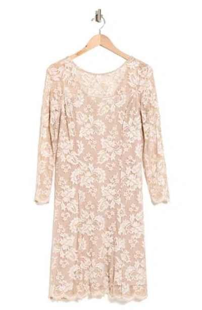 Marina Lace Cocktail Dress In Champagne