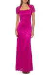 Marina Lace Gown In Fuchsia