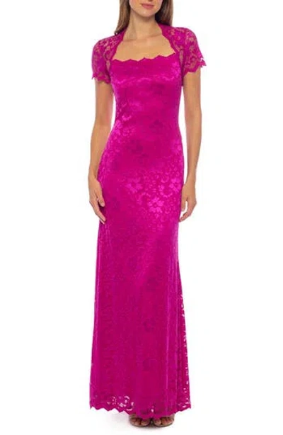 Marina Lace Gown In Fuchsia
