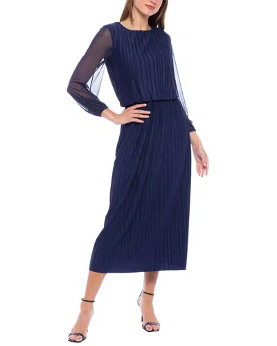 Marina Lace Midi Dress In Blue