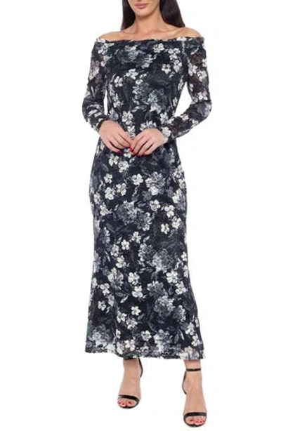 Marina Lace Off The Shoulder Long Sleeve Maxi Dress