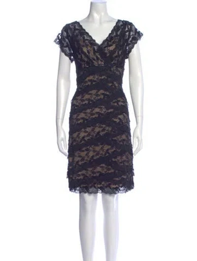 Pre-owned Marina Lace Pattern Knee-length Dress In Blue
