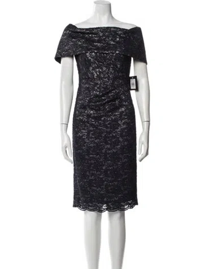 Pre-owned Marina Lace Pattern Knee-length Dress In Blue