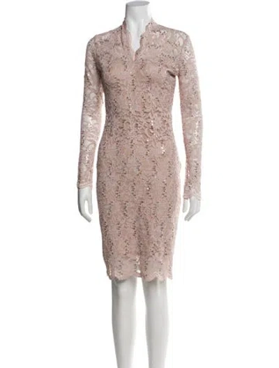 Pre-owned Marina Lace Pattern Knee-length Dress In Multi