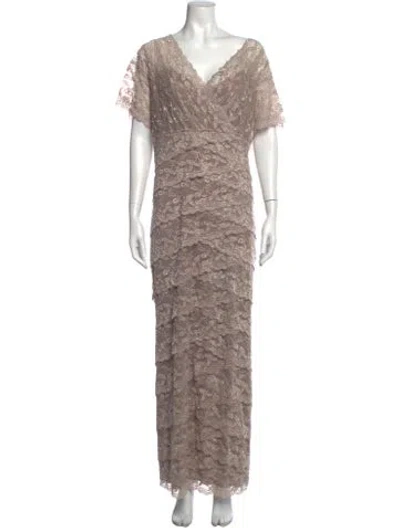Pre-owned Marina Lace Pattern Long Dress In Multicolor
