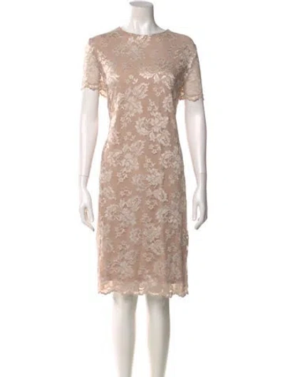 Pre-owned Marina Lace Pattern Mini Dress W/ Tags In Neutral