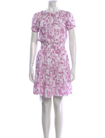 Pre-owned Marina Linen Mini Dress In Purple