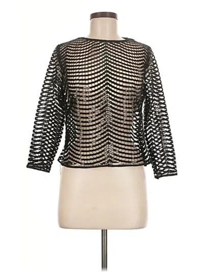 Pre-owned Marina Long Sleeve Blouse In Black