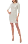 Marina Metallic Sheath Minidress In Champagne