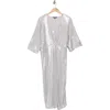 Marina Metallic Short Sleeve Midi Dress In Silver