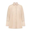 Marina Moscone Alex Shirt With Piping In Nude