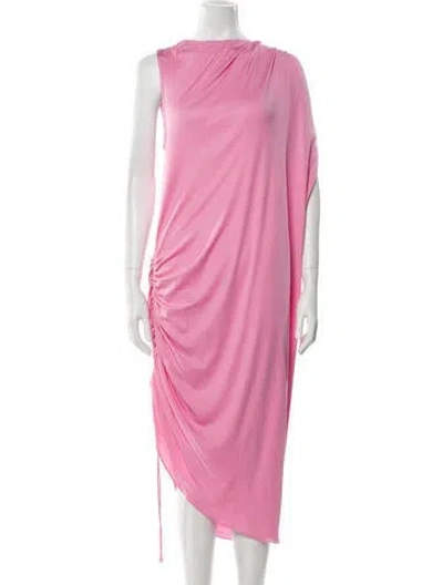 Pre-owned Marina Moscone Bateau Neckline Long Dress W/ Tags In Pink