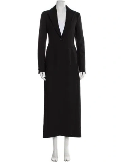Pre-owned Marina Moscone Coat In Black