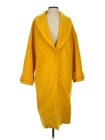 Pre-owned Marina Moscone Coat In Yellow