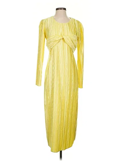 Pre-owned Marina Moscone Cocktail Dress In Yellow