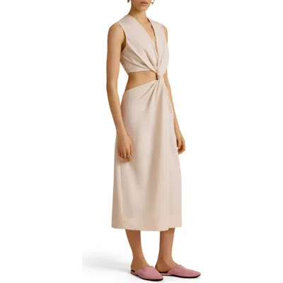 Marina Moscone Cotton Twist Dress In Neutral