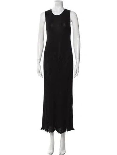Pre-owned Marina Moscone Crew Neck Long Dress In Black