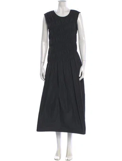 Pre-owned Marina Moscone Crew Neck Long Dress In Black
