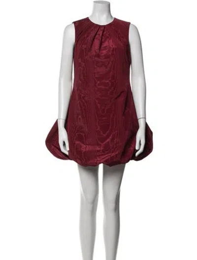 Pre-owned Marina Moscone Crew Neck Mini Dress In Red