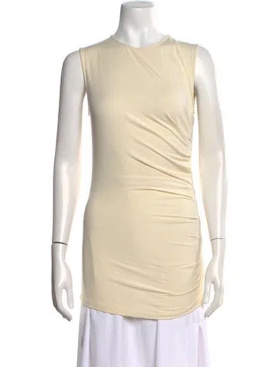 Pre-owned Marina Moscone Crew Neck Sleeveless Top In Neutral