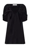 Marina Moscone Draped Satin Top In Black