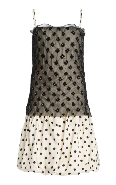 Marina Moscone Embroidered Bubble Dress