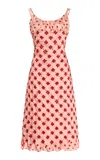 Marina Moscone Embroidered Camisole Dress In Pink