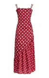 Marina Moscone Embroidered Diagonal Panelled Dress