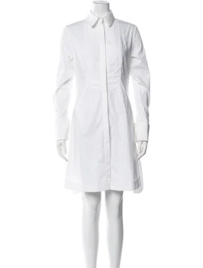 Pre-owned Marina Moscone Knee-length Dress In White