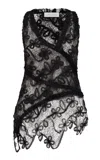 Marina Moscone Lace Patchwork Top In Black