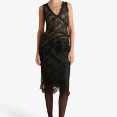 Marina Moscone Lace Patchwork Top In Black