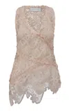 Marina Moscone Lace Patchwork Top In Neutral