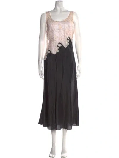 Pre-owned Marina Moscone Lace Pattern Midi Length Dress W/ Tags In Pink