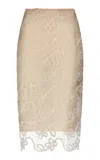 Marina Moscone Lace Tubino Skirt In Neutral