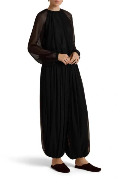 Marina Moscone Layered Long Sleeve Blouse In Black